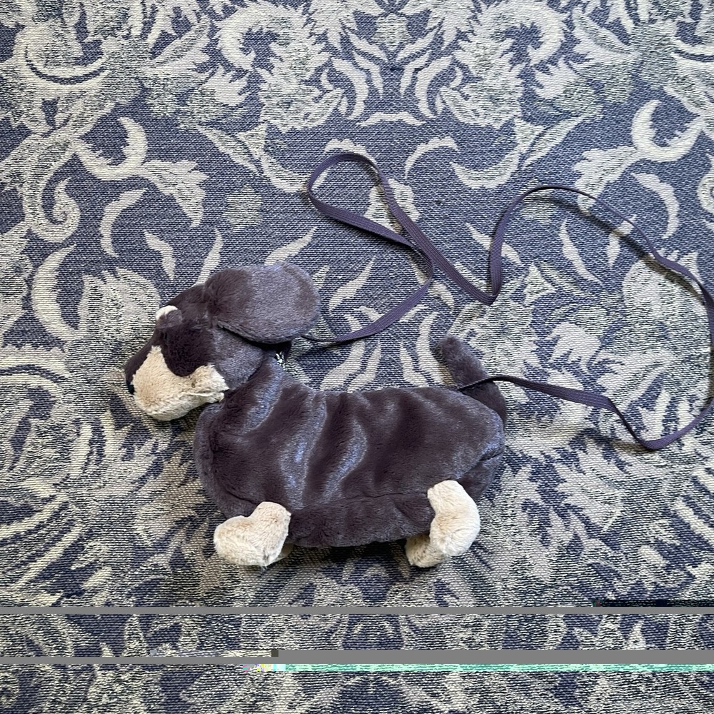 Jellycat Otto Sausage Dog Bag Brown Tan Plush Crossbody Toy Purse